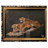 Victorian Era Tiger Framed Artwork made with Human