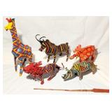 Multicolor Shaped Metal African Animal Figures Fro