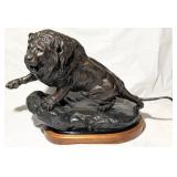 Ltd Bronze Lion Sculpture by D. Schaefer on Wood B