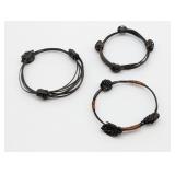(3) Woven African Elephant Hair Bangle Bracelets U