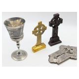 Brass and Wood Authentic Irish Crosses and Communi
