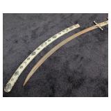 Middle Eastern Shamshir Curved Sword w/ Scabbard