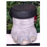 Padded Elephant Foot Taxidermy Stool US RESIDENTS