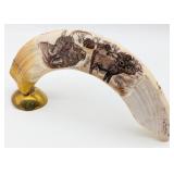 1992 Scrimshaw Hippo Tooth by Sipho Sithole w/ Ham
