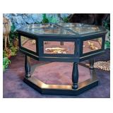 Octagon Black Wood Display Case