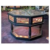 Octagon Black Wood Display Case