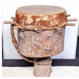 Hand Carved African Dancing Drum