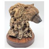 Artist Signed Resin Brown Bear Statue