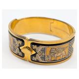 Vtg Michaela Frey Wein Enamel 24k Gold Plated Hing