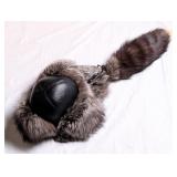 Silver Fox Fur Ushanka Hat w/ Tail