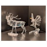 Swarovski Crystal Elk & Bald Eagle Figures