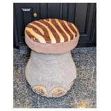 Elephant Foot & Zebra Hide Stool US RESIDENTS ONLY