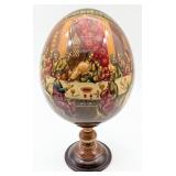Russian Hand Painted Last Supper Carved Wood Egg