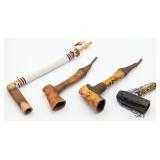 African Tribal Carved Bone & Bead Work Smoking Pip