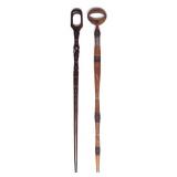 Pair of African Carved Wood Walking Sticks