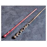 (2) African Carved Wood Walking Sticks