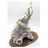Roaring Elephant Resin Statue by A. Balcori