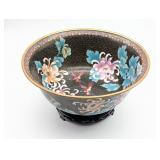 Large Signed Chinese Cloisonne Enamel Bowl