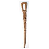 African Carved Wood Walking Stick