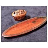 Carved Wood Bowl & Trinket Box