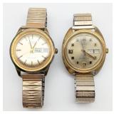 (2) Vtg Timex Stretch Band Mens Wrist Watches