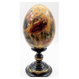 Russian Hand Painted Nativity Carved Wood Egg