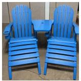 2 Pc. Lounge Chairs with Table Top & Umbrella Hole