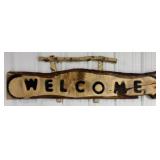 51" Rustic Log Welcome Sign