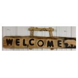46" Rustic Log Welcome Sign