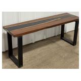 42" Walnut & Epoxy Side Table