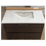 Fresca Mezzo 30" Gray Oak Wall Hung Bathroom Vani