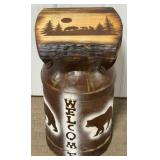 Milk Can w/ Reclaimed Wood Top Side Table