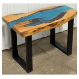 26" Wood & Epoxy Side Table