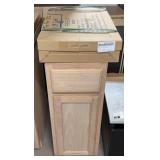 12" Unfinished Oak Base Cabinet w/ Solid Top