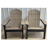 Brown & Black Poly Adirondack Chairs