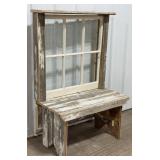 30" Pine Garden Bench w/ Window