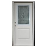 REEB 36" 1/2 Deco RH Pre-Hung Exterior Door