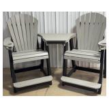 Black & Grey Tete-A-Tete 2 Chairs w/ Side Table
