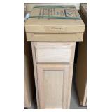 12" Unfinished Oak Base Cabinet w/ Solid Top