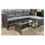 Rattan L-Shaped Outdoor Patio Set