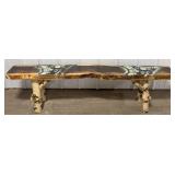 66" Rustic Log Sofa Table/Bench