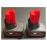 12V 8.0 Ah Lithium Ion Batteries