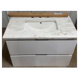 Fresca Mezzo 30" High Gloss White Wall Hung Bathr