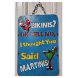 18" Martini Single Sided Metal Sign