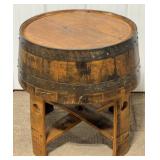Reclaimed Wood Barrel End Table