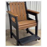 Brown & Black Balcony Chair w/ Footrest
