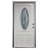 REEB 36" 3/4 Oval Deco LH Pre-Hung Exterior Door