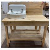 42" Wood Bench w/ Porcelain Sink