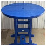 Blue Poly Pub Table w/ Umbrella Hole