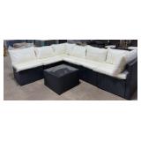 Outdoor Rattan Sectional Set with Table